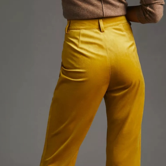 NWT Chartreuse Avec Les Filles Split-Front Velvet Pants - Picture 4 of 8